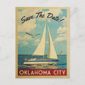 Oklahoma City Save the Date Sailboat Nautical Ankündigungspostkarte (Vorderseite)