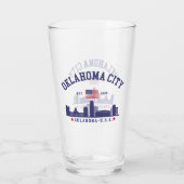 Oklahoma City Skyline Beer Glass with U.S. Flag  Glas (Rückseite)