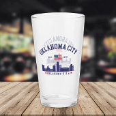 Oklahoma City Skyline Beer Glass with U.S. Flag Glas