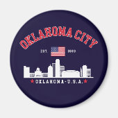 Oklahoma City Skyline & Flag Souvenir  Magnet (Vorne)
