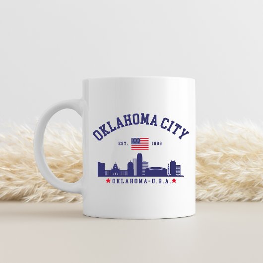 Oklahoma City Skyline – Stars & Stripes Kaffeetasse
