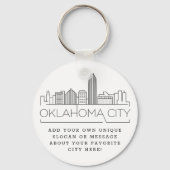 Oklahoma City Stylized Skyline | Benutzerdefiniert Schlüsselanhänger (Vorderseite)