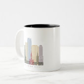 Oklahoma City V2 skyline poster Zweifarbige Tasse (Vorderseite Links)