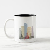 Oklahoma City V2 skyline poster Zweifarbige Tasse (Links)