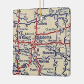 Oklahoma City Vintage Karte Keramikornament (Links)