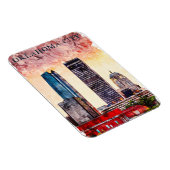 Oklahoma City Watercolor Skyline Malerei Magnet (Rechte Seite)