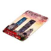 Oklahoma City Watercolor Skyline Malerei Magnet (Linke Seite)