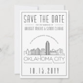 Oklahoma City Wedding | Skyline Save the Date Einladung (Vorderseite)