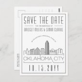 Oklahoma City Wedding | Skyline Save the Date Postkarte (Vorne/Hinten)