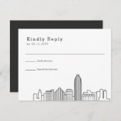 Oklahoma City Wedding | Stilisierte Skyline-UAWG RSVP Karte (Vorne/Hinten)