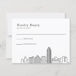 Oklahoma City Wedding | Stilisierte Skyline-UAWG RSVP Karte