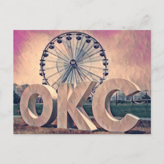 Oklahoma City Wheeler District Art Postkarte