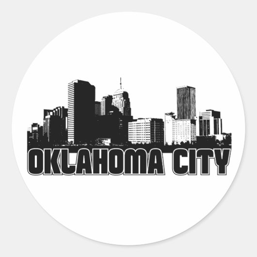 Oklahoma- CitySkyline Runder Aufkleber (Vorderseite)
