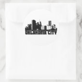 Oklahoma- CitySkyline Runder Aufkleber (Tasche)