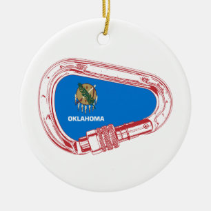 Oklahoma Climbing Carabiner Keramik Ornament
