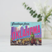 Oklahoma Cowboy Cattle City Postkarte (Stehend Vorderseite)