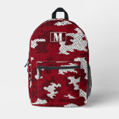 Oklahoma Crimson & Cream Bold Camo Printed Bedruckter Rucksack (Vorderseite)