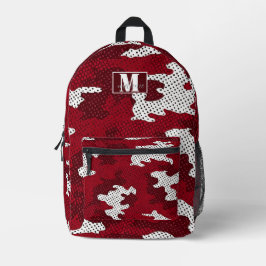 Oklahoma Crimson & Cream Bold Camo Printed Bedruckter Rucksack