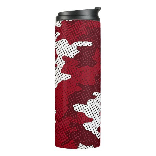 Oklahoma Crimson & Cream Bold Camo Printed Thermosbecher (Nach links gedreht)