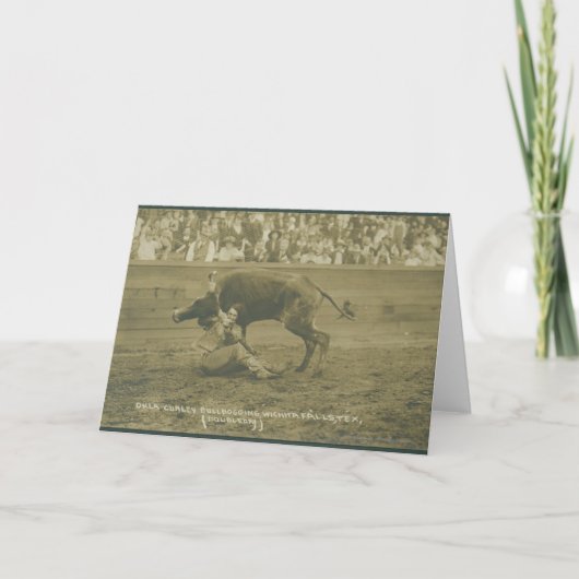 Oklahoma Culy bulldogging. Karte (Vorderseite)