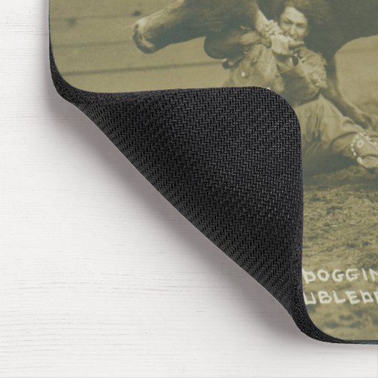 Oklahoma Culy bulldogging. Mousepad (Ecke)