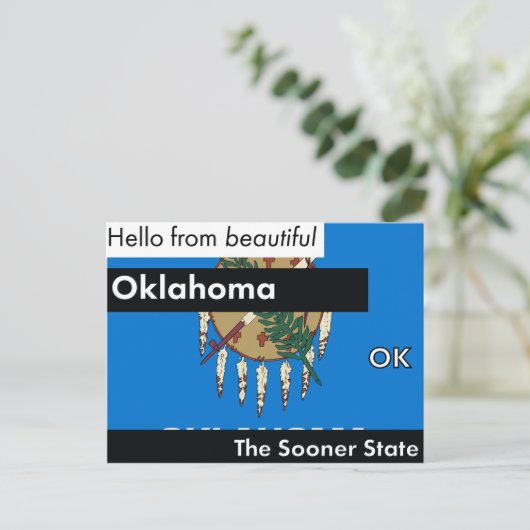 Oklahoma der frühere Staat Postkarte (Stehend Vorderseite)