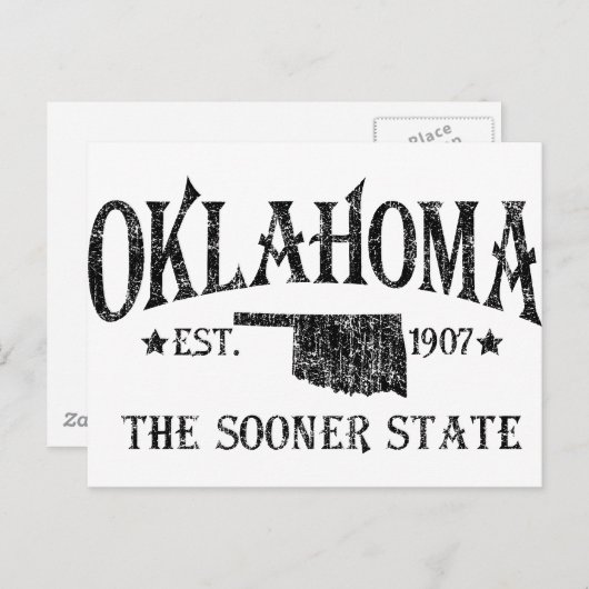 Oklahoma - Der frühere Staat Postkarte (Vorne/Hinten)