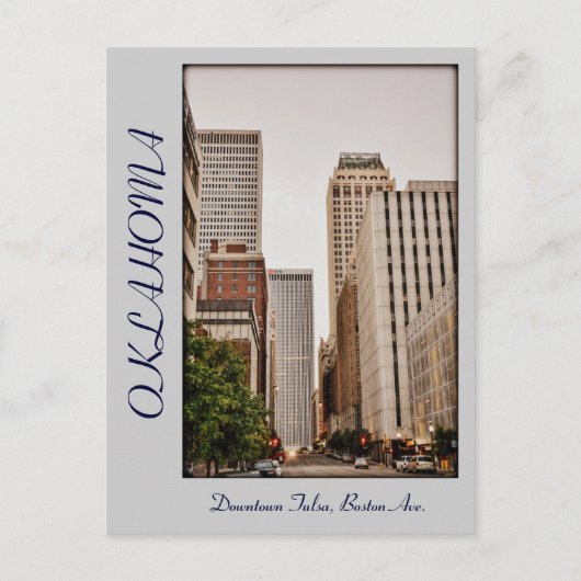 Oklahoma, Downtown Tulsa, Boston Ave, Postkarte (Vorderseite)