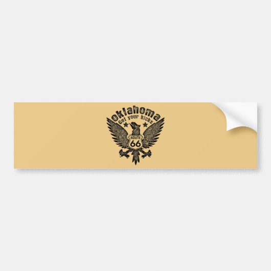 Oklahoma Erhalten Sie Ihre Kicks Route 66 Autoaufkleber (Vorne)