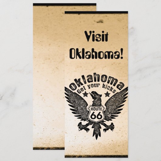 Oklahoma Erhalten Sie Ihre Kicks Route 66 Einladung (Vorne/Hinten)