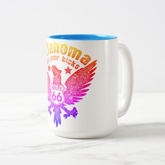 Oklahoma Erhalten Sie Ihre Kicks Rte 66 mit Ipanem Zweifarbige Tasse (VorderseiteRechts)