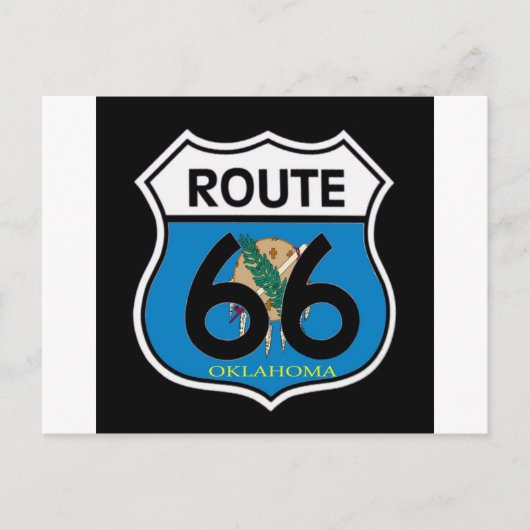 Oklahoma-Fahnenroute 66 Schild Postkarte (Vorderseite)