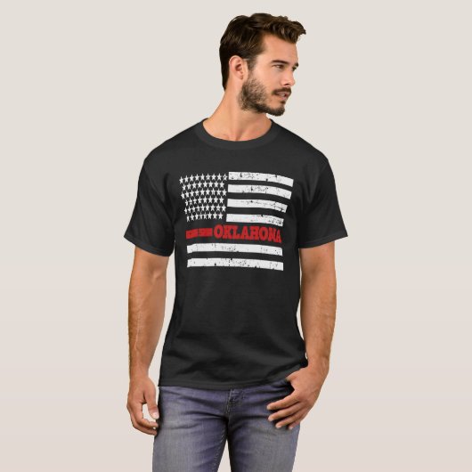 Oklahoma Feuerwehrfeuerrettung bedrückt Red Li T-Shirt (Vorne ganz)