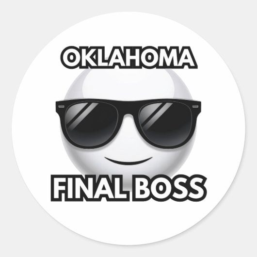Oklahoma Final Boss Cool Emoji Sticker (Vorderseite)