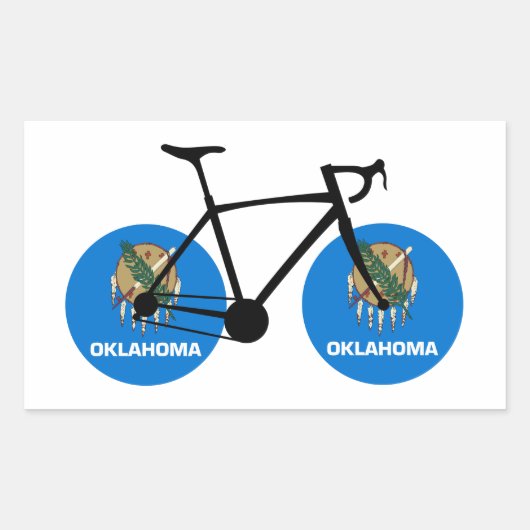 Oklahoma Flag Cycling Rechteckiger Aufkleber (Vorderseite)