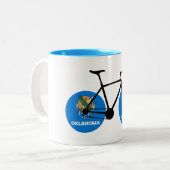 Oklahoma Flag Cycling Zweifarbige Tasse (Vorderseite Links)