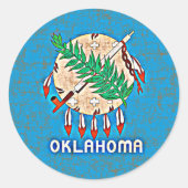 OKLAHOMA FLAG RUNDER AUFKLEBER (Vorderseite)
