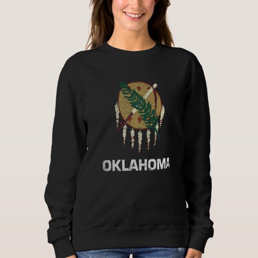 Oklahoma Flag Staat Vintag Style Sweatshirt (Vorderseite)