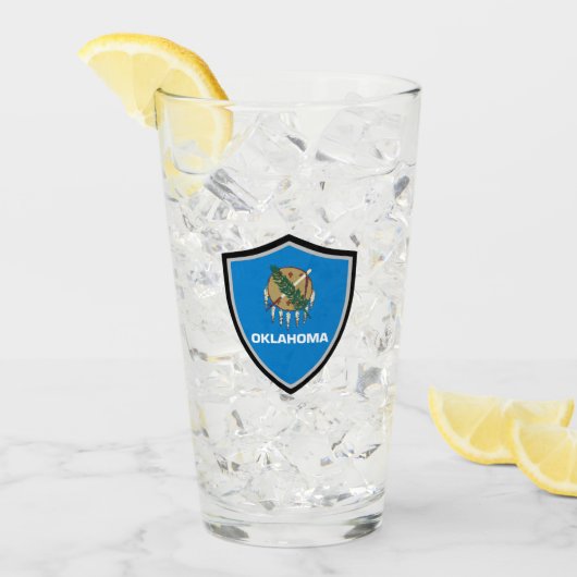 Oklahoma-Flagge Glas (Vorderseite Ice)