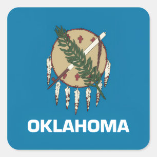Oklahoma-Flagge Quadratischer Aufkleber