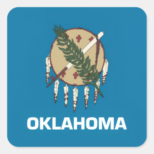Oklahoma-Flagge Quadratischer Aufkleber (Vorderseite)
