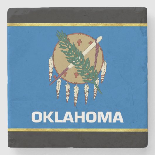 Oklahoma-Flagge Steinuntersetzer (Vorderseite)