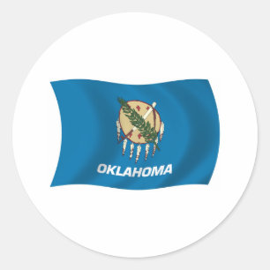 Oklahoma-Flaggenaufkleber Runder Aufkleber