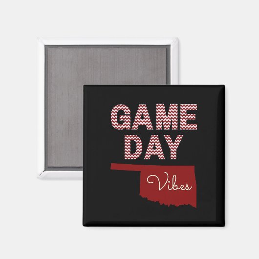 Oklahoma Football Game Day Vibes Fall Tailgate Magnet (Vorderseite/Rückseite)