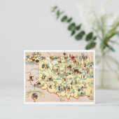 Oklahoma Funny Map Postkarte (Stehend Vorderseite)