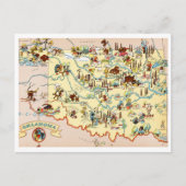 Oklahoma Funny Map Postkarte (Vorderseite)