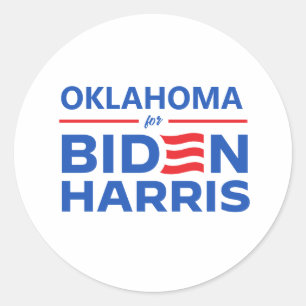 Oklahoma für Biden Harris Runder Aufkleber