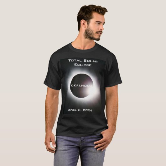 Oklahoma Gesamte Sonnenfinsternis 8. April 2024 T-Shirt (Vorne ganz)