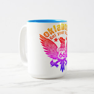 Oklahoma Get Your Kicks Rte 66 mit Ipanema-Filter Zweifarbige Tasse