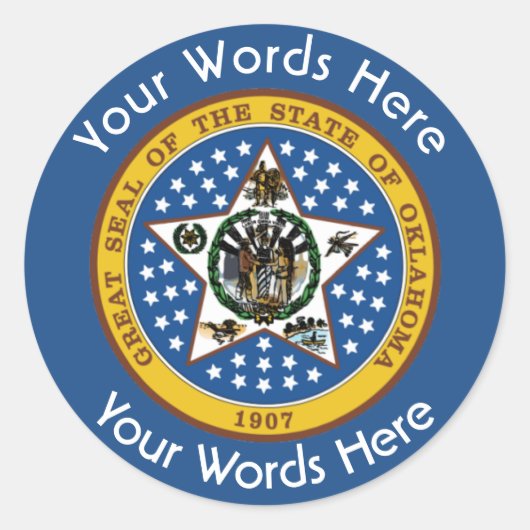 Oklahoma Great Siegel Custom Aufkleber (Vorderseite)